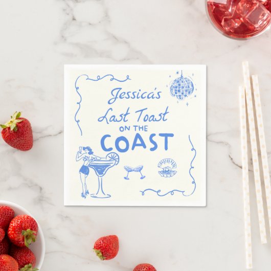 Serviette En Papier Dernier Toast Coast Beach Bachelorette Party (En situation)