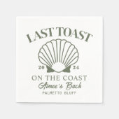 Serviette En Papier Dernier Toast Coast Beach Bachelorette Party (Devant)