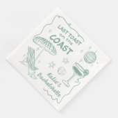 Serviette En Papier Dernier Toast Coast Beach Green Bachelorette Party (Coin)