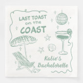 Serviette En Papier Dernier Toast Coast Beach Green Bachelorette Party (Devant)