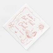 Serviette En Papier Dernier Toast Coast Beach Pink Bachelorette Party (Coin)