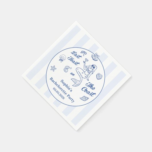 Serviette En Papier Dernier Toast Sur La Côte Bachelorette Week-End (Coin)