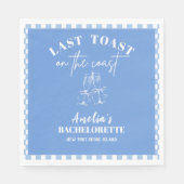 Serviette En Papier Dernier toast sur la côte bleu bachelorette fête (Devant)