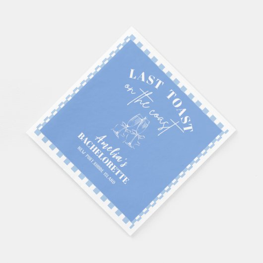 Serviette En Papier Dernier toast sur la côte bleu bachelorette fête (Coin)