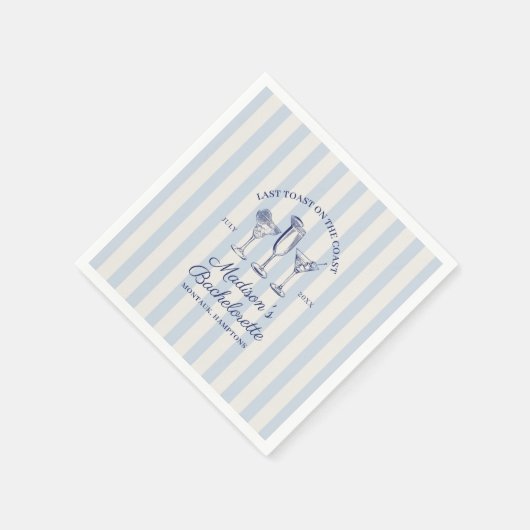 Serviette En Papier Dernier Toast Sur La Côte Bleu Dusty (Coin)