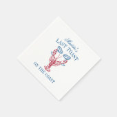 Serviette En Papier Dernier Toast sur la Côte Homard Bachelorette Part (Coin)