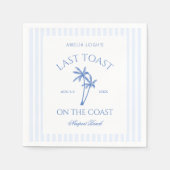 Serviette En Papier Dernier Toast Sur La Côte Palmiers Bachelorette (Devant)