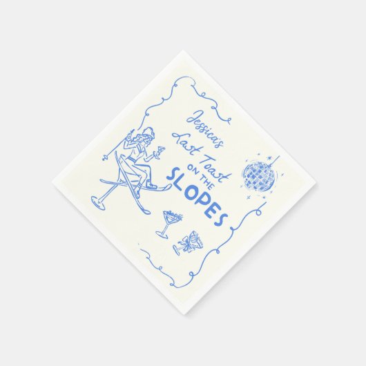 Serviette En Papier Dernier Toast Sur Les Pentes Bachelorette (Coin)