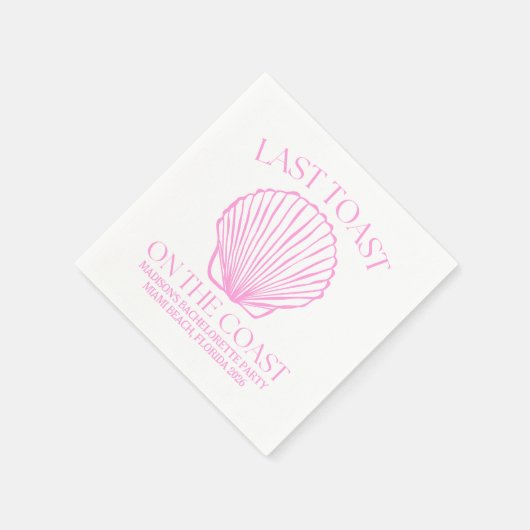 Serviette En Papier Dernier Toast Whimsical Sur La Côte Rose (Coin)