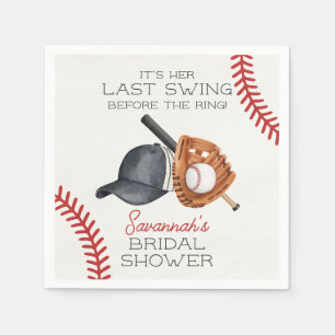 Serviette En Papier Dernier Tour de Batte de Baseball Avant la Baby Sh