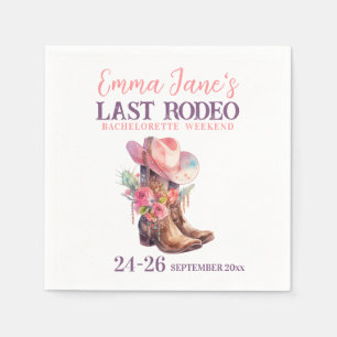 Serviette En Papier Dernière Cowgirl Rodeo Rose Enterrement de Vie de