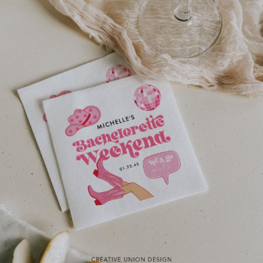 Serviette En Papier Dernière Disco Rodeo Fête de Bachelorette