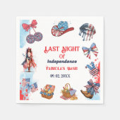 Serviette En Papier Dernière nuit d'indépendance 4ème de Bachelorette (Devant)
