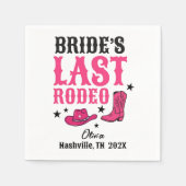 Serviette En Papier Dernière rodeo de la mariée, enterrement de vie de (Devant)