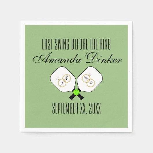 Serviette En Papier Dernière swing avant la sage de Mariage de pickleb (Devant)