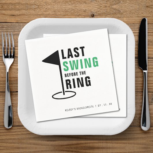 Serviette En Papier Dernière swing avant le Ring Golf Bachelorette Par