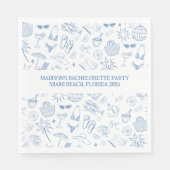 Serviette En Papier Dernière Toast Fantaisiste sur le Bleu de la Côte (Devant)