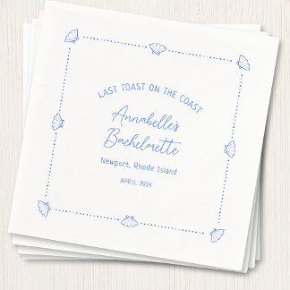 Serviette En Papier Dernière Toast sur la Côte Fête de Bachelorette Bl