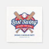 Serviette En Papier Dernière virée avant le mariage de baseball (Devant)