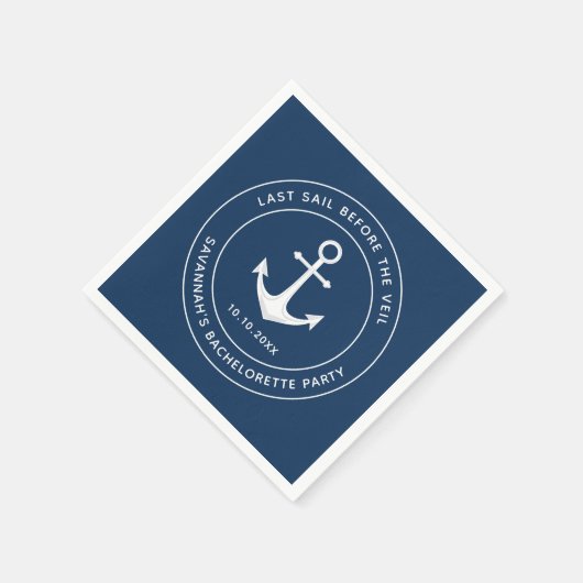 Serviette En Papier Dernière Voile Avant Le Veil Nauti Bachelorette Pa (Coin)
