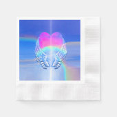 Serviette En Papier Des ailes d'ange enveloppées autour d'un coeur (Devant)
