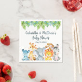 Serviette En Papier Des animaux safari blancs baby shower des serviett (En situation)