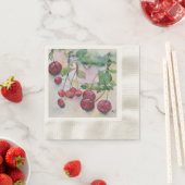 Serviette En Papier Des baies. Cerises (En situation)