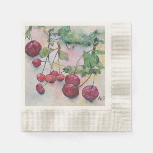 Serviette En Papier Des baies. Cerises (Devant)