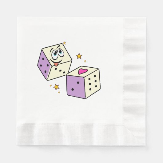 Serviette En Papier Dés Chanceux (Devant)