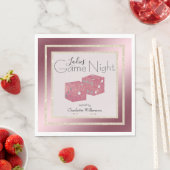 Serviette En Papier Dés de Parties scintillant rose et or pour dames (En situation)