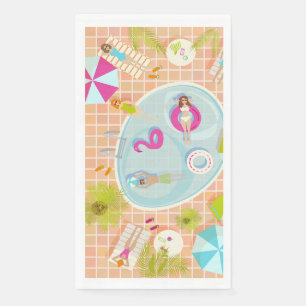 Serviette En Papier Des filles et des garçons du bikini jouant au jeu 