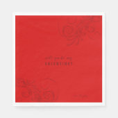 Serviette En Papier Des Filles Monochromatiques Rouges Serez-Vous Mon  (Devant)