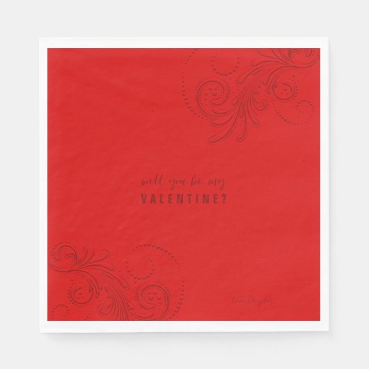 Serviette En Papier Des Filles Monochromatiques Rouges Serez-Vous Mon  (Devant)