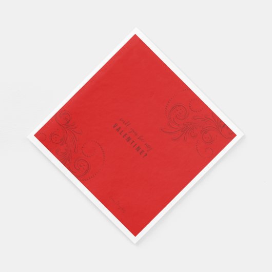 Serviette En Papier Des Filles Monochromatiques Rouges Serez-Vous Mon  (Coin)