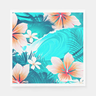 Serviette En Papier Des fleurs d'Hibiscus sur la plage