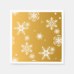 Serviette En Papier Des flocons de neige blancs ajourés.