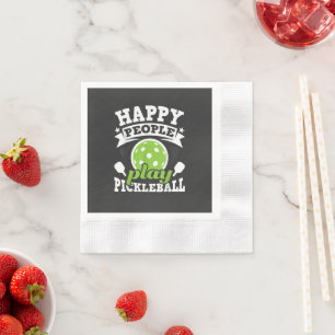 Serviette En Papier Des gens heureux jouent au Pickleball - Joueur de 