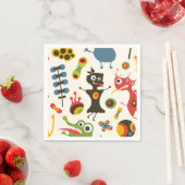 Serviette En Papier Des monstres heureux (En situation)