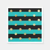 Serviette En Papier Des rayures turquoise avec fête d'anniversaire Poi (Devant)