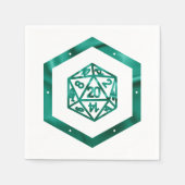 Serviette En Papier Dés RPG | Emerald Imaginaire Tabletop Retro Gamer (Devant)