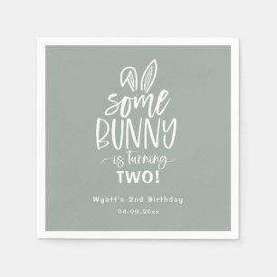 Serviette En Papier Des serviettes d'anniversaire de lapin