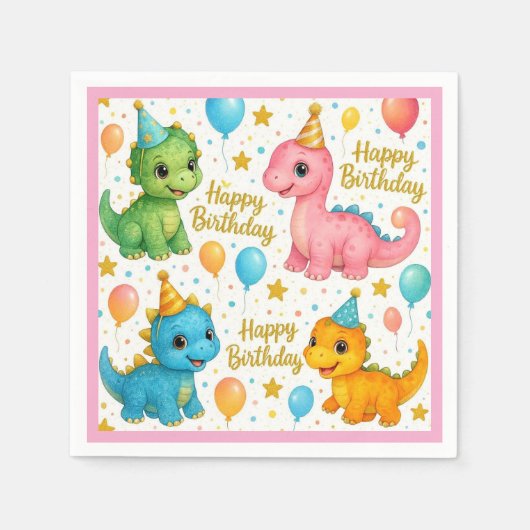 Serviette En Papier Des serviettes de dinosaure pour bébé ! (Devant)