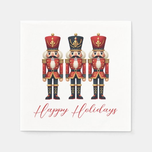 Serviette En Papier Des soldats de Nutcracker heureux vacances (Devant)