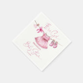 Serviette En Papier Des vêtements roses preppy sur une ligne baby show (Coin)