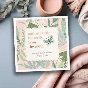 Serviette En Papier Desert Blush Retro Butterfly Garden Baby shower
