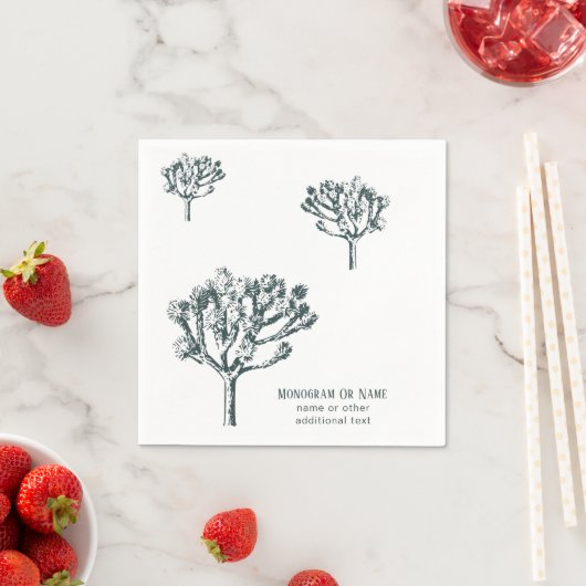 Serviette En Papier Desert Boho Joshua Tree Nom de famille personnel (En situation)