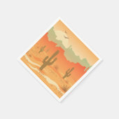 Serviette En Papier Desert Cactus Paysage Design Papier serviettes (Coin)