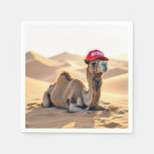 Serviette En Papier Desert Camel Wearing a Retired Cap (Devant)
