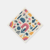 Serviette En Papier Désert de Boho avec cactus et arcs-en-ciel (Coin)