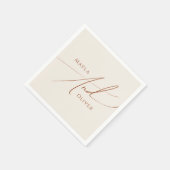 Serviette En Papier Désert de Whimsical | Serviettes Mariages beiges (Coin)
